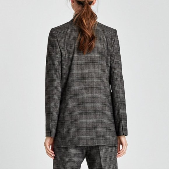 Zara Double-Breasted Check Blazer - Picture 4 of 6